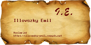 Illovszky Emil névjegykártya