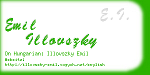 emil illovszky business card